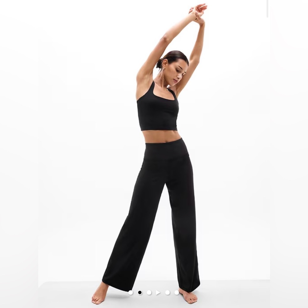 NWT Athleta Elation high rise Wide-Leg Black Leggings for Yoga and Fitness MT - Picture 3 of 11